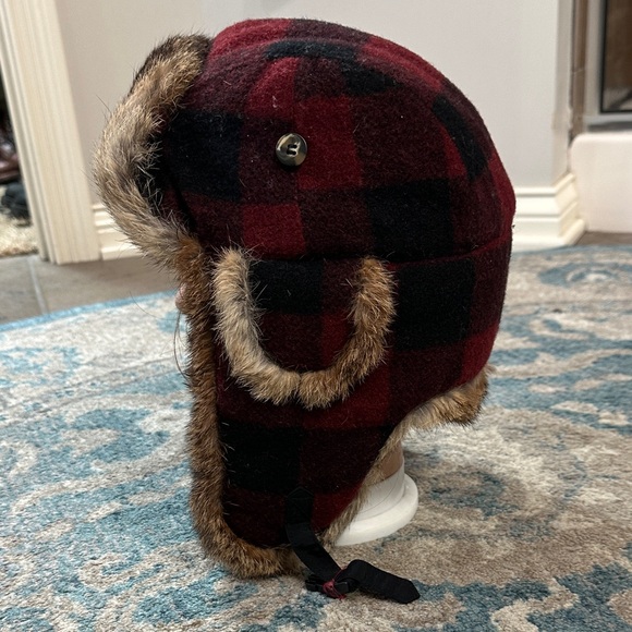 Woolrich Brown and Red Fur Trapper Hat - Picture 2 of 5